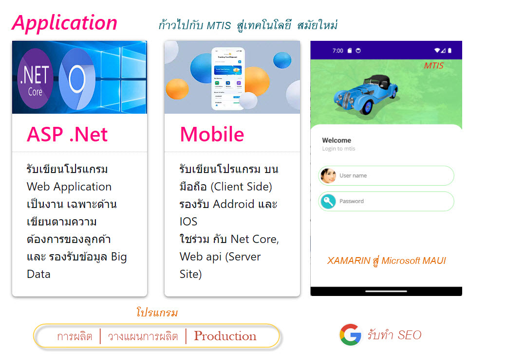 โปรแกรม วางแผนการผลิต และ รับเขียนโปรแกรม ด้วยเทคโนโลยี สมัยใหม่